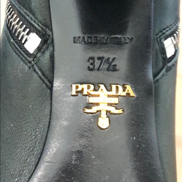 Prada double zip black leather ankle boots - Picture 2 of 13